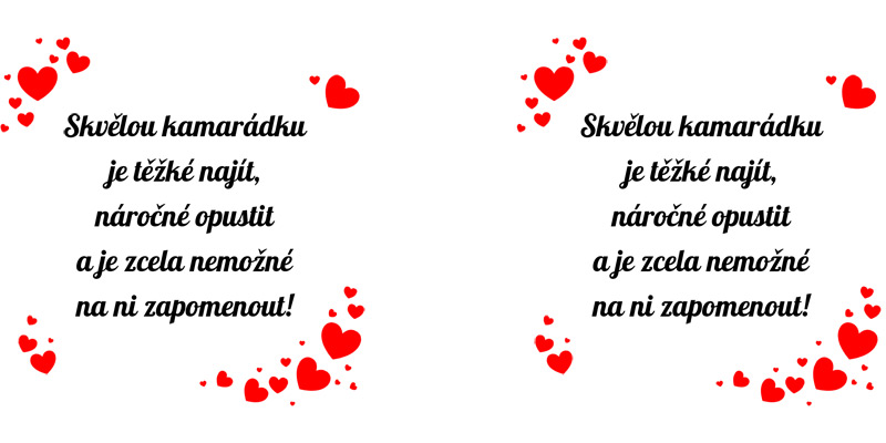 Motiv Text mezi červenými srdíčky